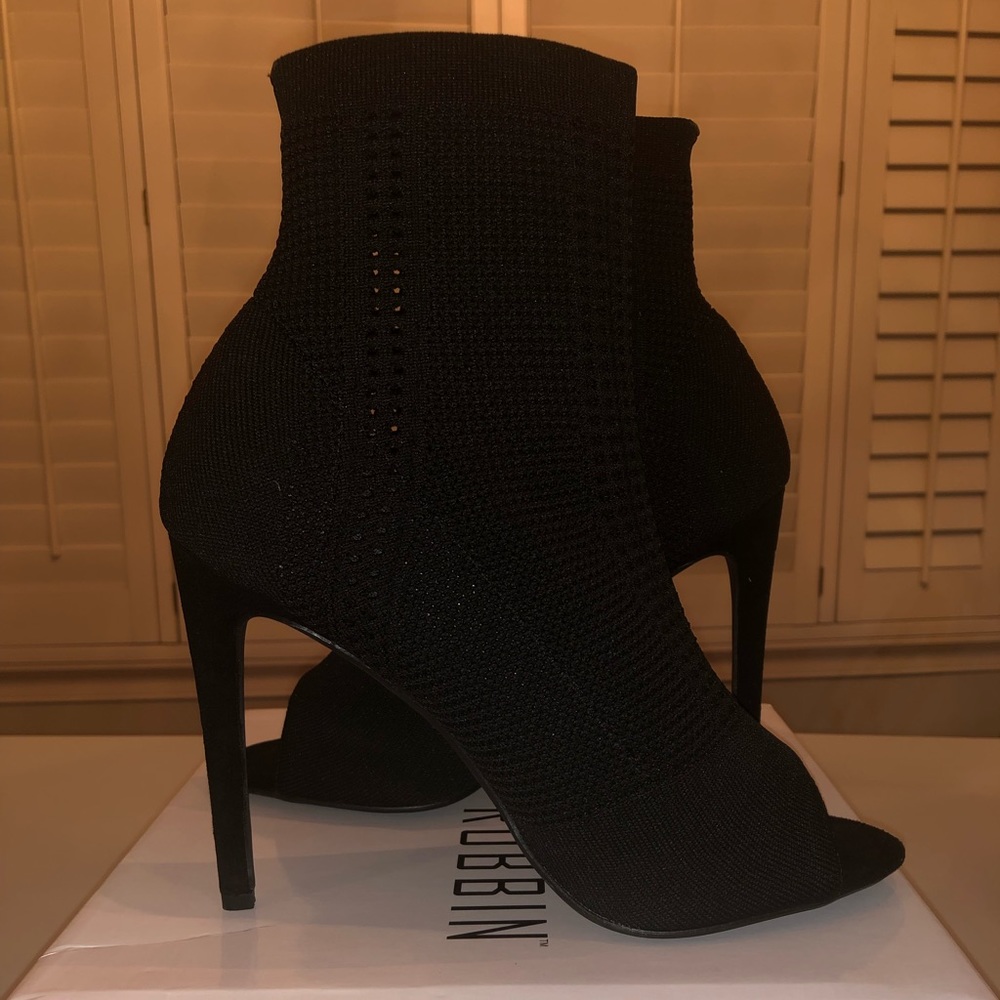 NEW CAPE ROBBIN Sock Open Toe Heel Ankle Boots